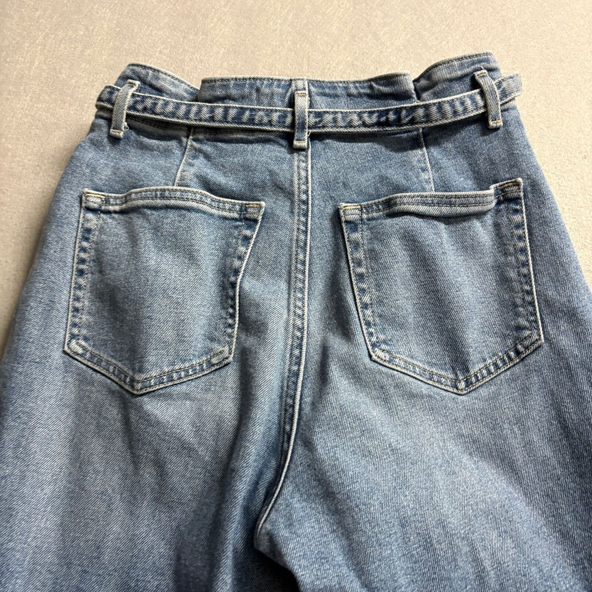 Hollister Ultra High Rise Mom Jeans Womens 3R W26 L27 Blue Stretch Denim Raw Hem