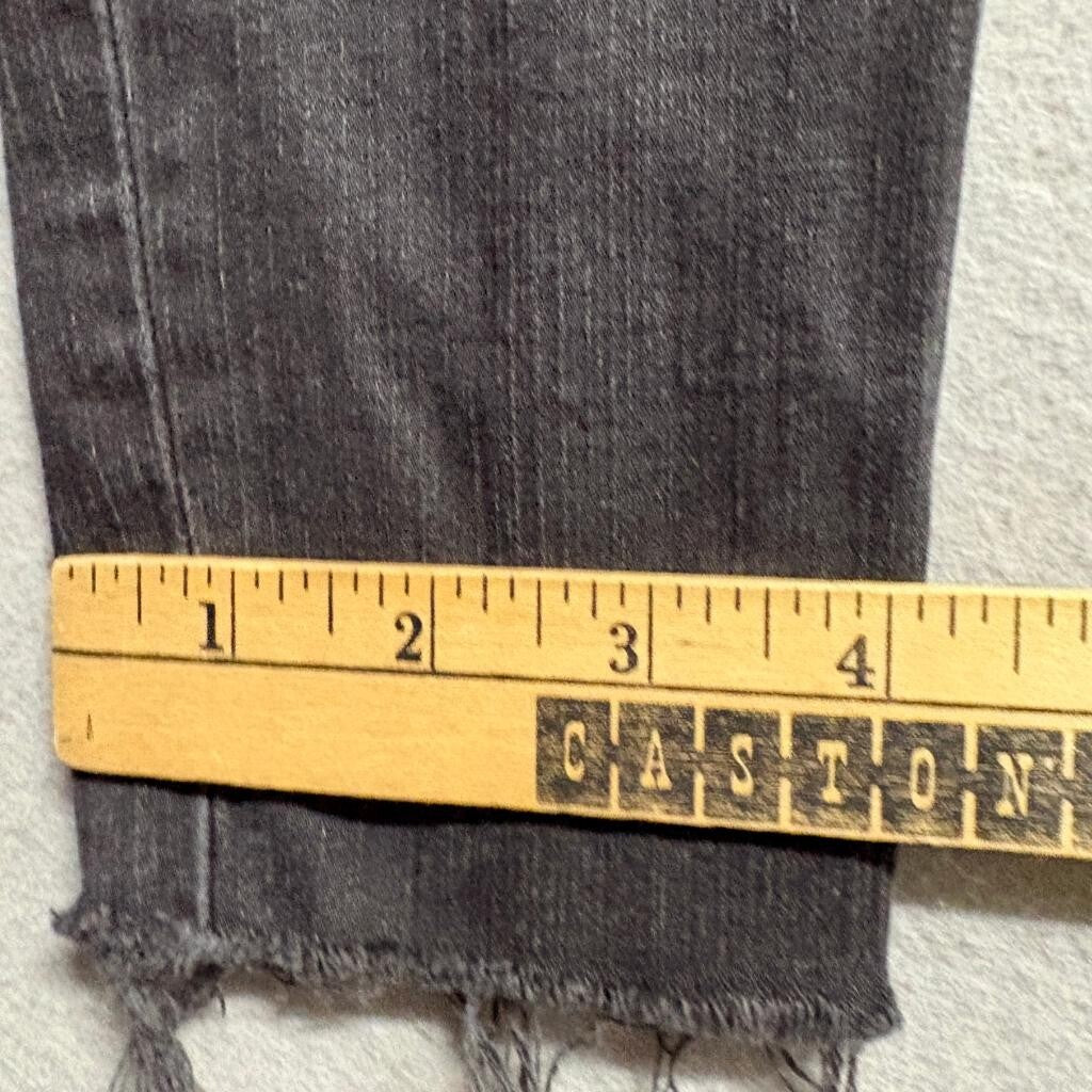 Madewell 9 High-Rise Skinny Jeans Womens 26T Black Distressed Raw Hem Tall