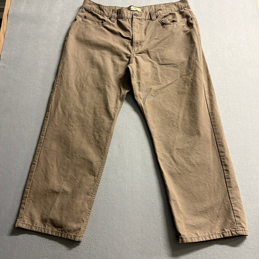 Blue Mountain Mens Work Pants 40x30 Tan Brown Canvas 100% Cotton Five Pocket
