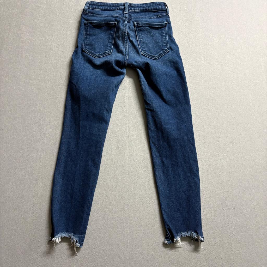 Just Black Denim Skinny Jeans Womens 24 Blue Frayed Raw Hem Made in USA Stretch