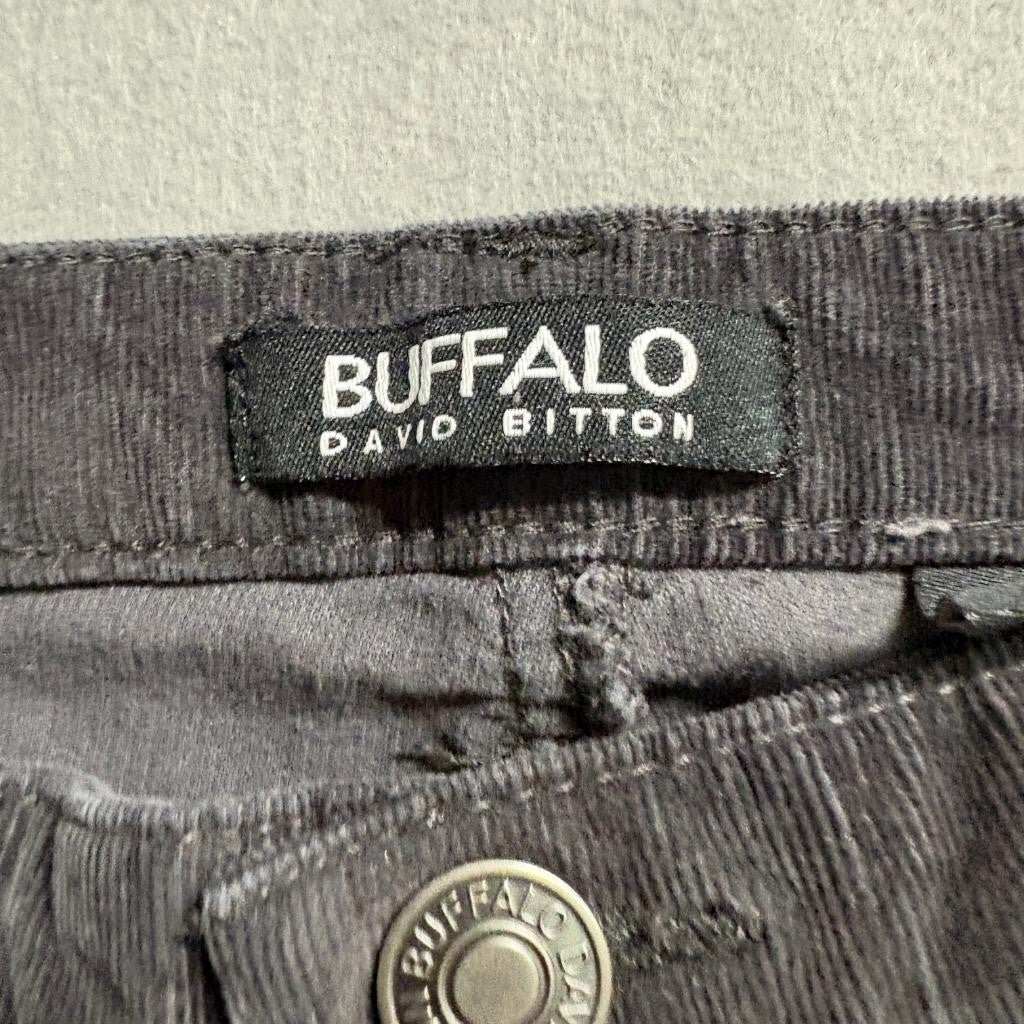 Buffalo David Bitton Corduroy Pants Womens 10/30 Gray Stretch Skinny Leg