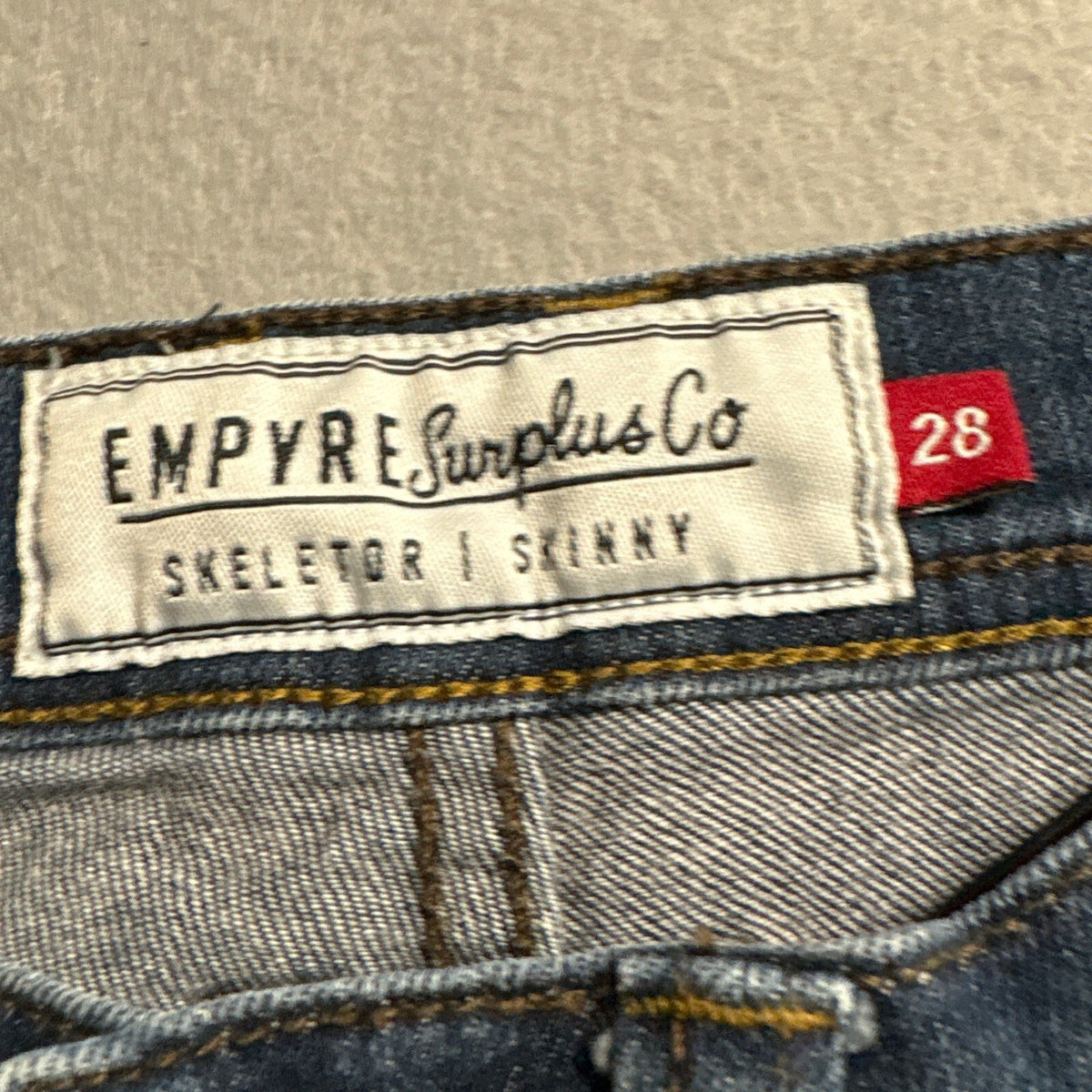Empyre Skeletor Skinny Jeans Mens Size 28 Medium Wash Stretch Denim Blue Pants