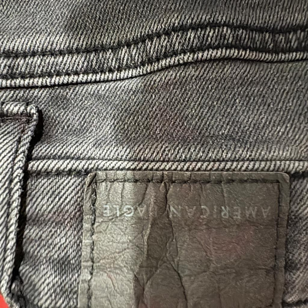 American Eagle Mom Jean Womens 0 Short Gray Denim High Rise Stretch Jeans