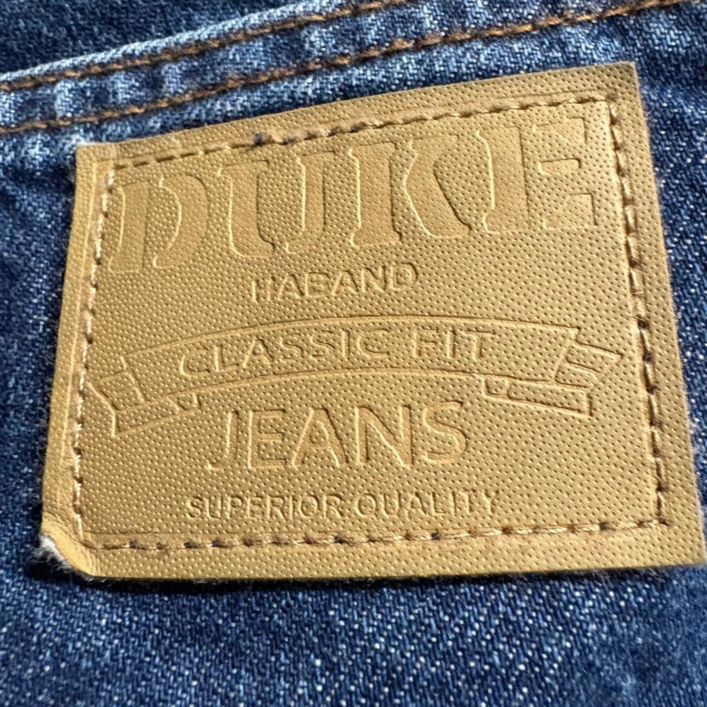 Duke Haband Classic Fit Jeans Mens 34/S Blue Denim Elastic Waist Comfort
