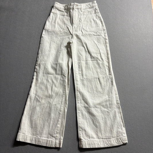 Rolla's Womens High Rise Wide Leg Sailor Jeans Size 25 Off White Cream Denim
