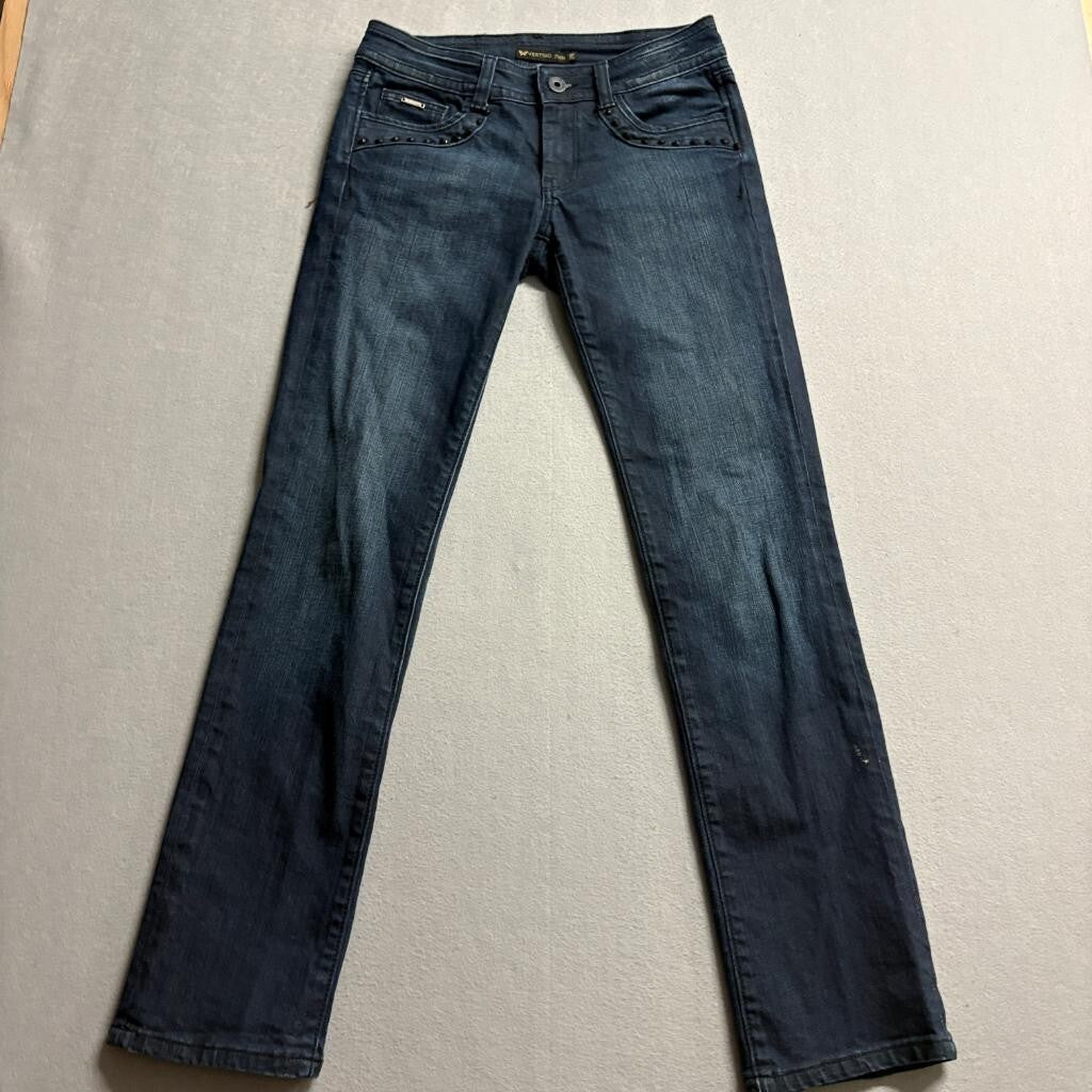 Vertigo Paris Studded Jeans Womens Size 28 Dark Wash Straight Leg Denim VT13123