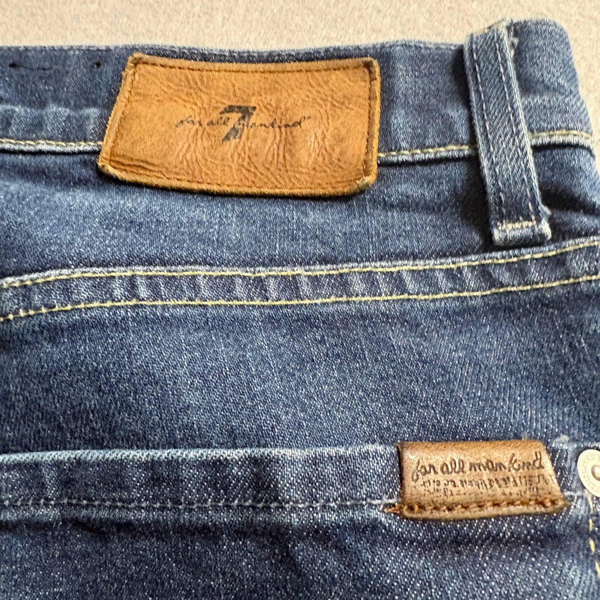 7 For All Mankind Paxtyn Skinny Jeans Mens Size 32x30 Dark Wash Blue Stretch USA