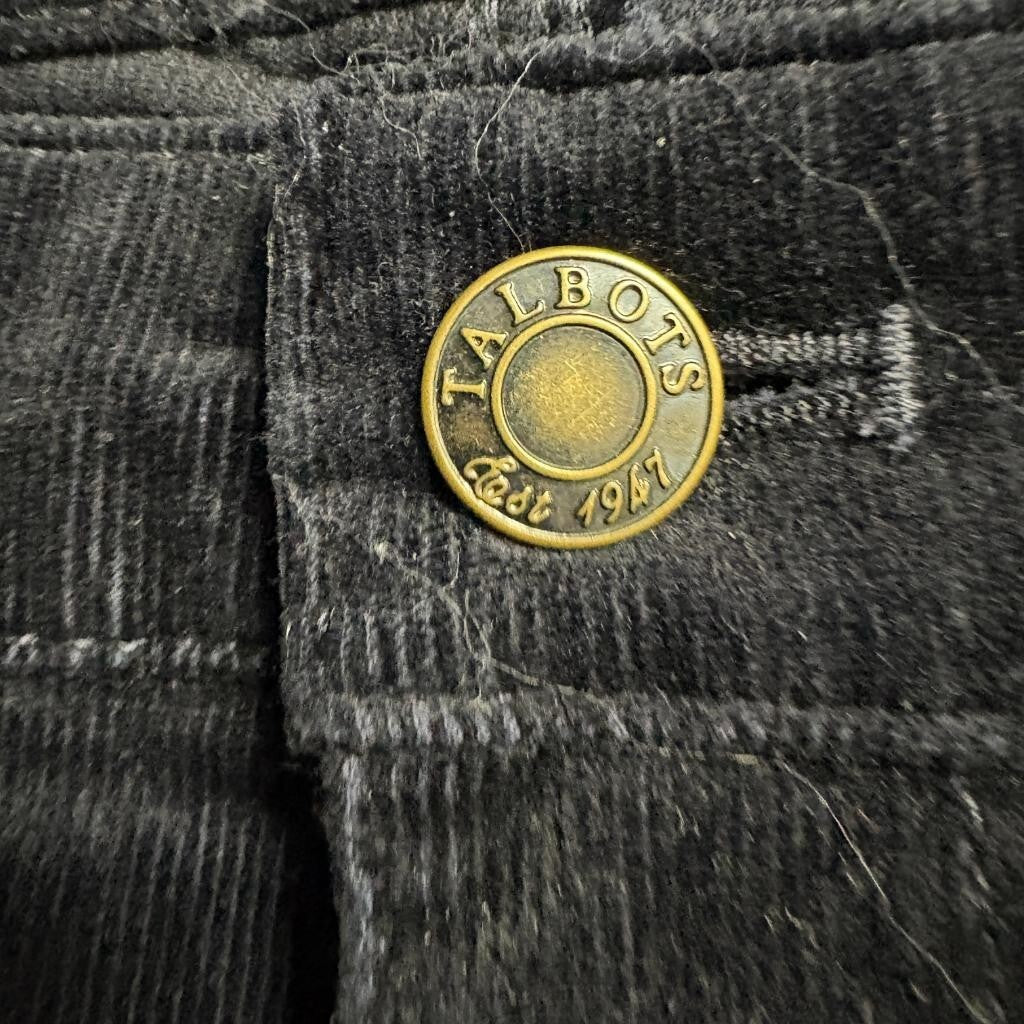 Talbots Corduroy Pants Womens 8 High Waist Straight Leg Navy Blue Stretch