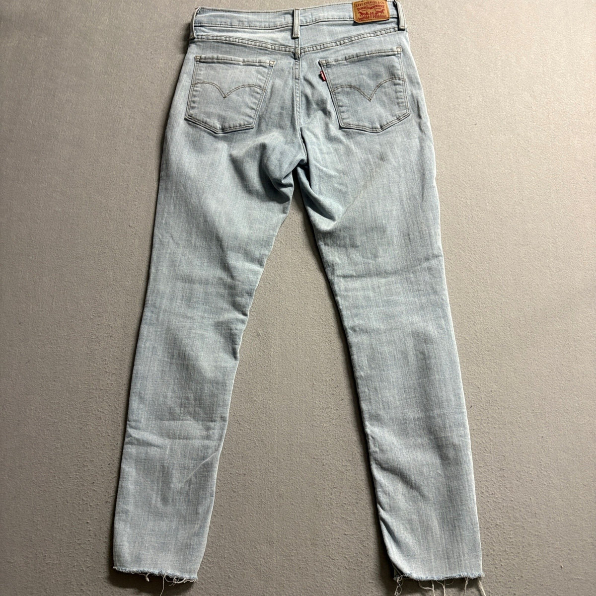 Levis 311 Shaping Skinny Jeans Womens W29 Light Wash Raw Cut Hem Stretch Blue