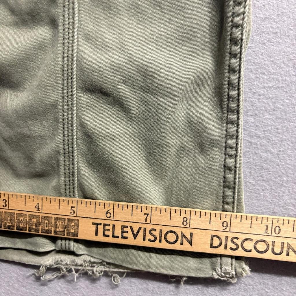 Hollister Low Rise Utility Cargo Pants Womens 23R Green Cotton Blend Wide Leg