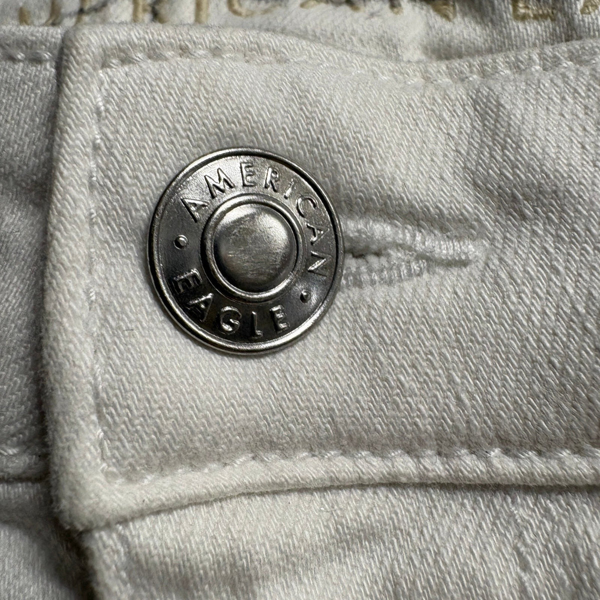 American Eagle Super Stretch Skinny Jeans Womens 12 Regular White Distressed