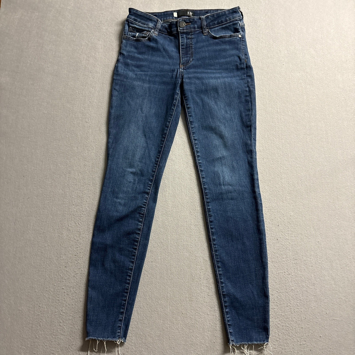 KUT from the Kloth Skinny Jeans Womens 4 Blue Ankle Raw Raw Hem Stretch Denim