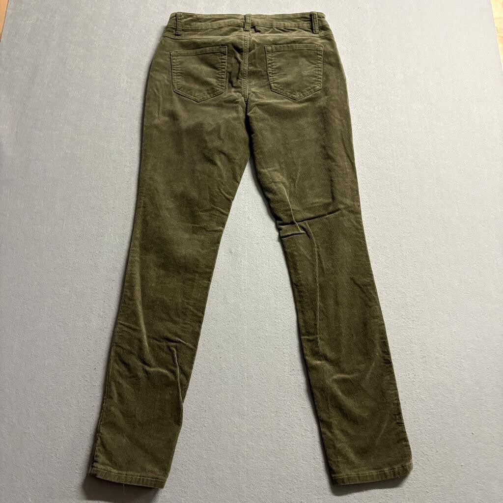 d.jeans Womens Corduroy Pants Size 6 Olive Green Cotton Blend Stretch Straight