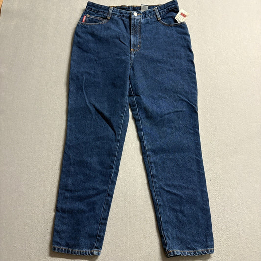 Vintage Bongo Jeans Womens 13 High Rise Tapered Leg Mom Jeans NWT 90s Dark Wash