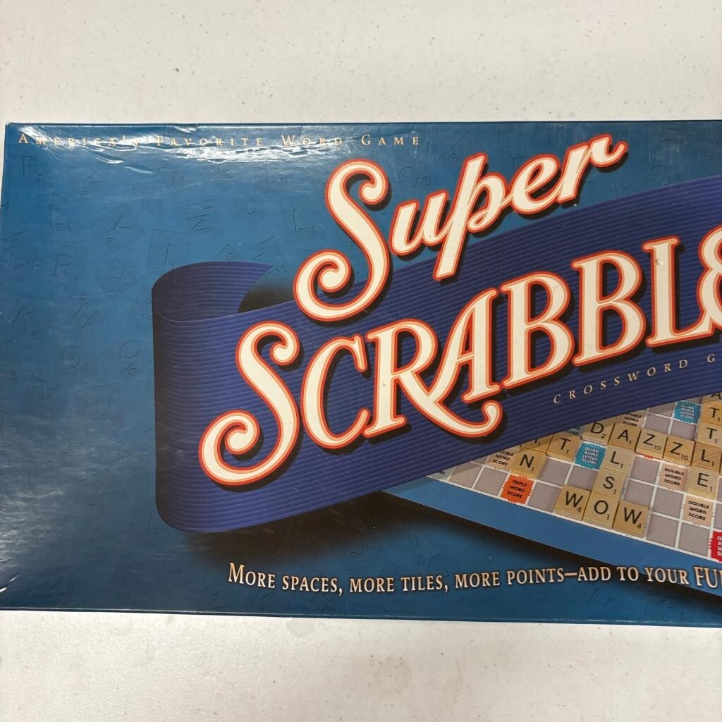 Super Scrabble Board Game 2004 Winning Moves 200 Wooden Tiles Complete