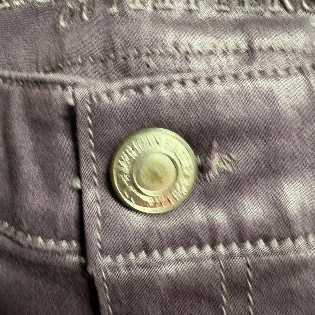American Eagle Hi-Rise Jegging Jeans Womens 10 Purple Coated Waxed Stretch