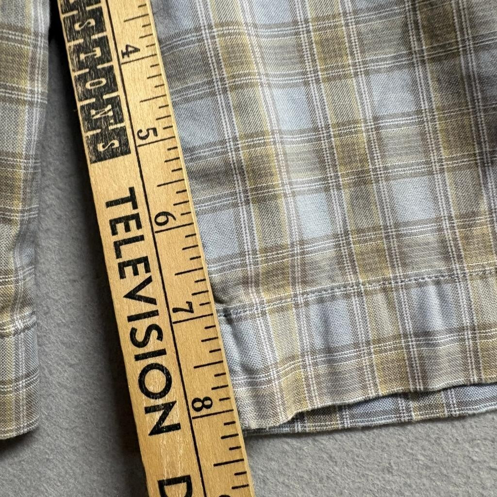 DKNY Mens Plaid Pajama Shorts Large Blue Tan Cotton Drawstring Lounge Sleepwear