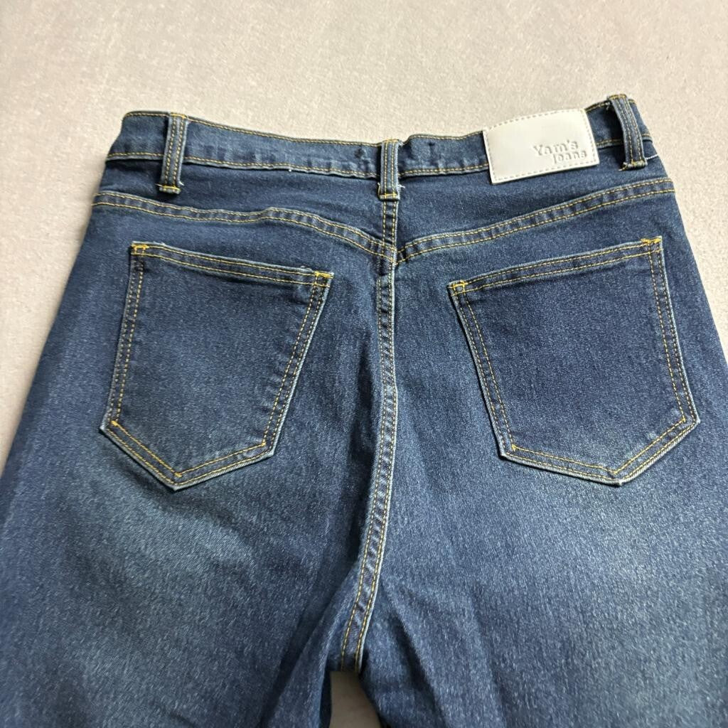 Yam's Jeans Womens Size 30 Blue Denim High Rise Straight Leg Jeans Made Thailand