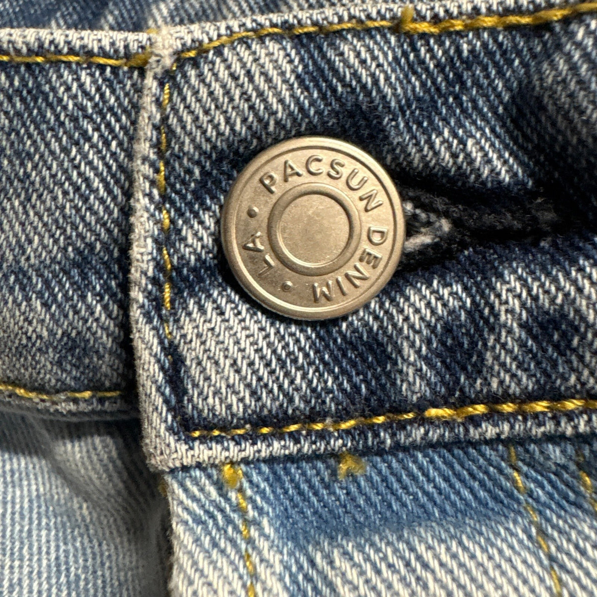 PacSun Two Tone High Rise Straight Jeans Womens Size 30 Raw Hem Blue Denim