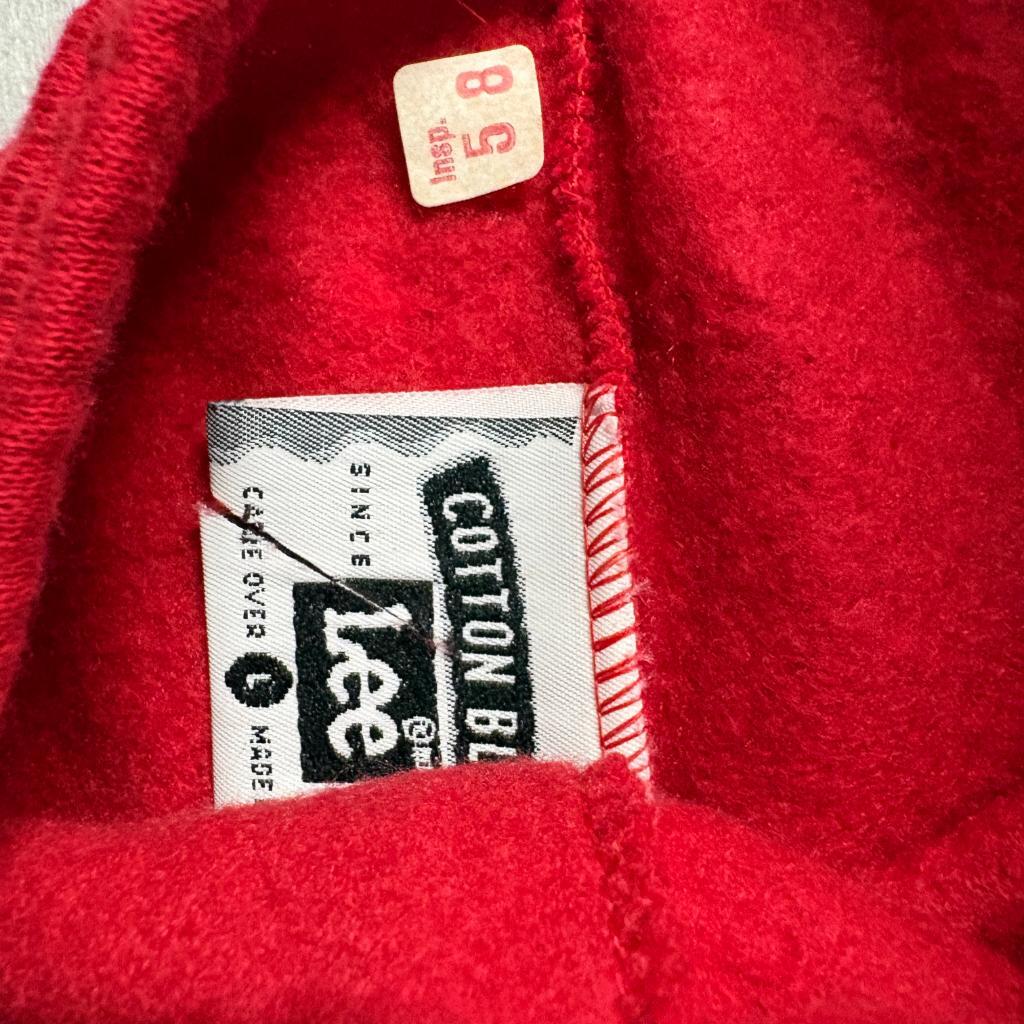 Vintage Lee Sweat Shorts Mens Large Red Cotton Blend Fleece Drawstring Made in