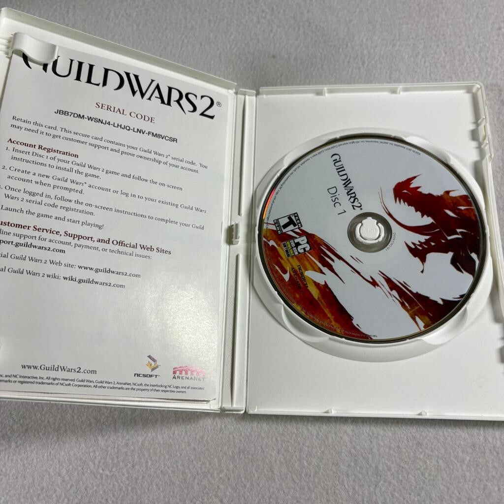 Guild Wars 2 PC Game 2012 Complete with Serial Code Key 2-Disc Set NCSoft
