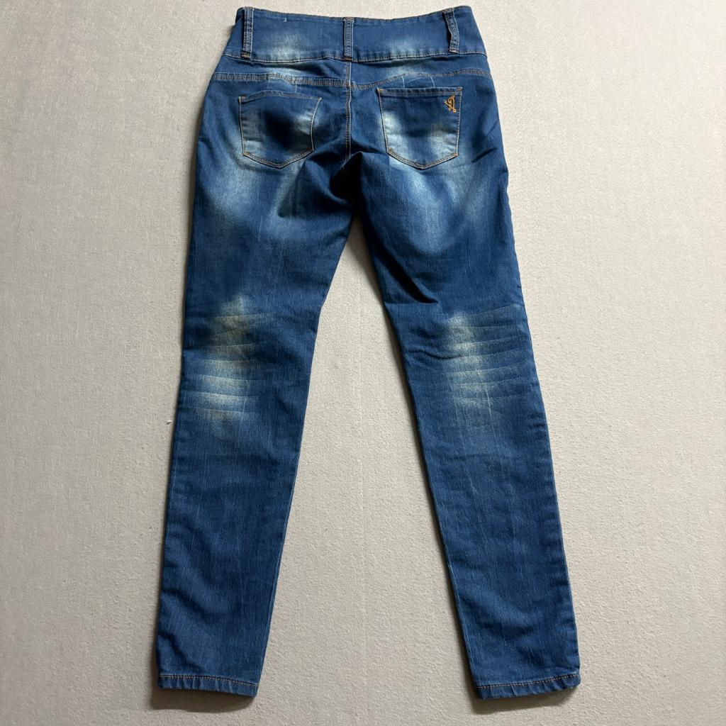 VIP Jeans Womens Size 5/6 High Rise Skinny Blue Denim 4 Button Fly Stretch