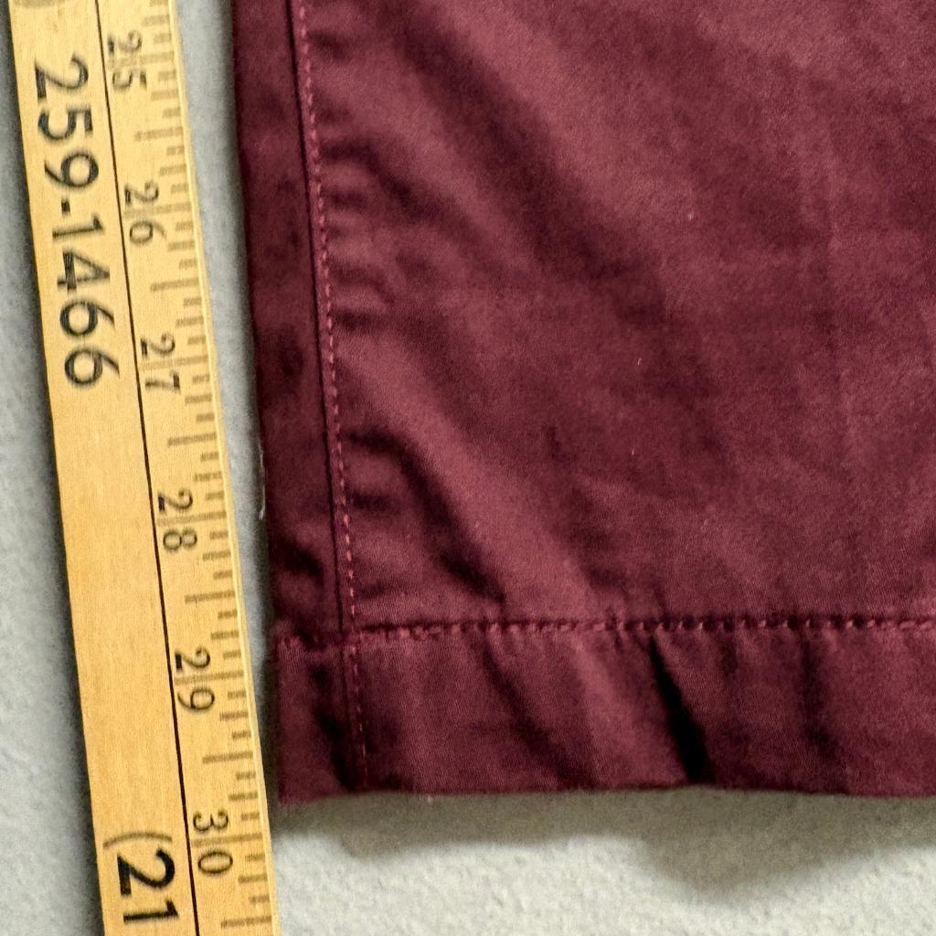 Guess Chino Pants Mens 34x32 Burgundy Red Slim Fit Flat Front Cotton Stretch