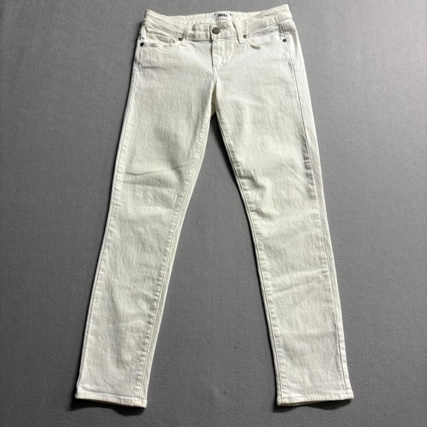 Paige Kylie Crop Jeans Womens 26 White Denim Stretch Straight Leg Crop Pants
