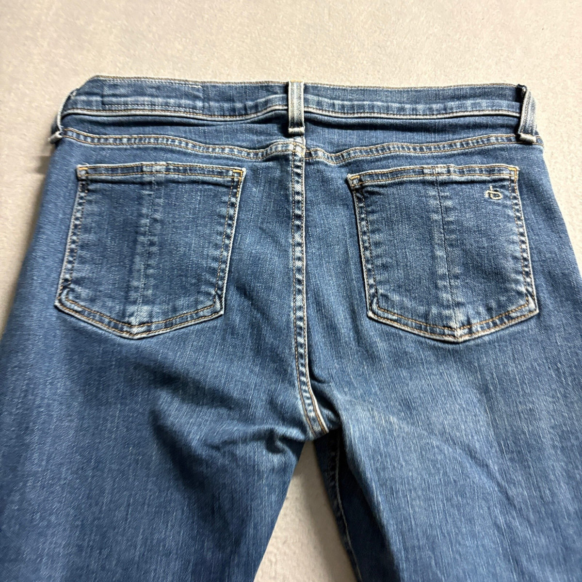Rag & Bone Jean Womens 29 Skinny Jeans Blue Denim Tie Ankle Split Hem