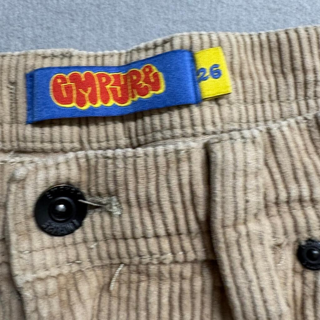 Empyre Relaxed Fit Corduroy Pants Mens 26x24 Beige Tan Skate Y2K Baggy