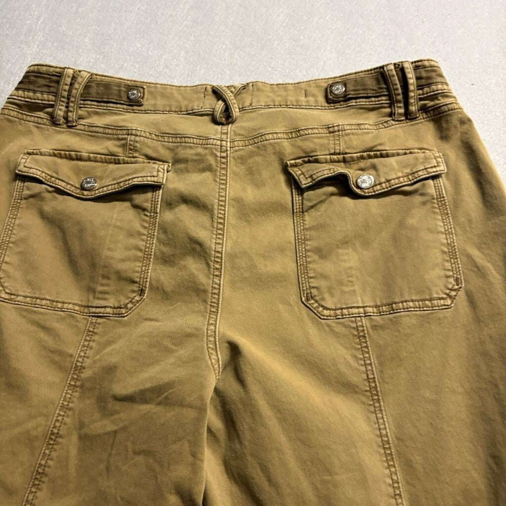 White House Black Market Crop Pants Womens 16 Brown Mid Rise Straight Leg Cargo