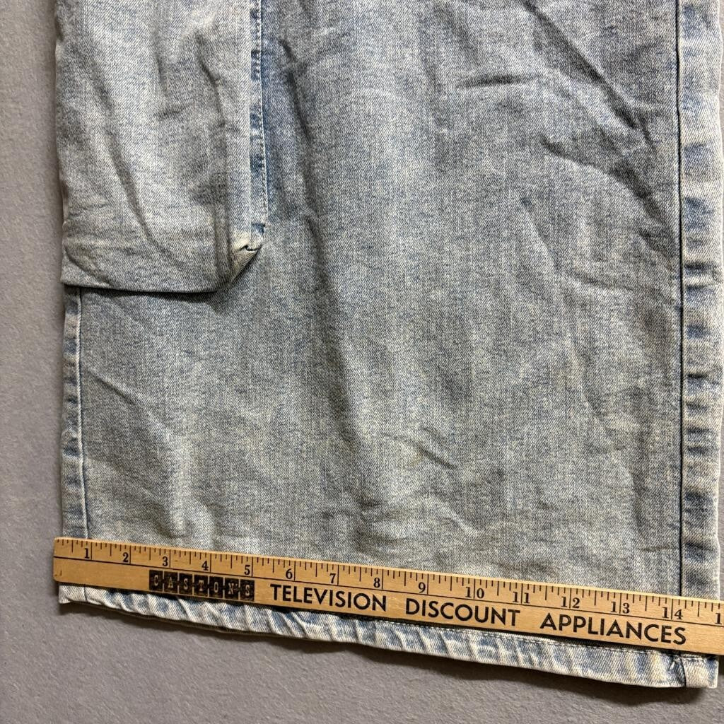 Madden NYC Wide Leg Cargo Jeans Womens XL 16-18 Rhinestone Blue Denim New