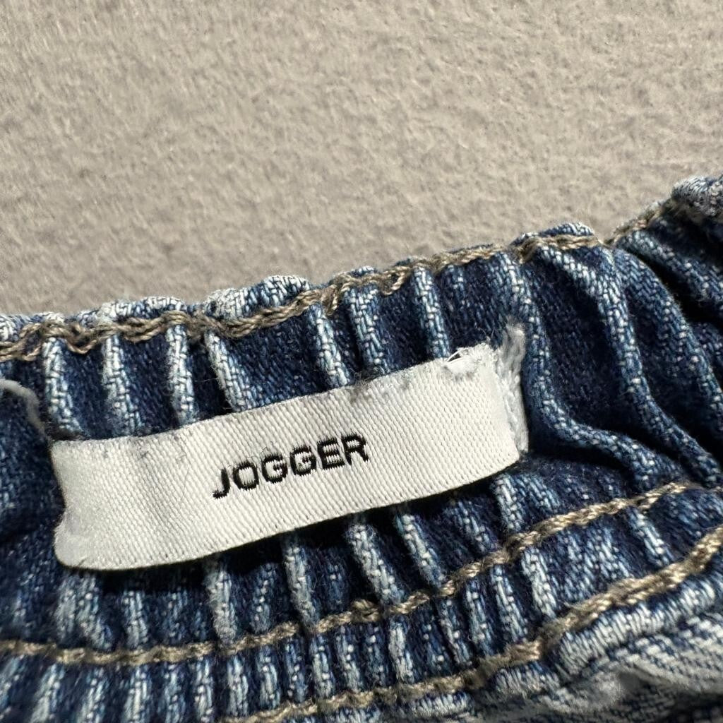 Forever 21 Premium Denim Cargo Jogger Pants Womens Size 27 Blue Utility Jeans
