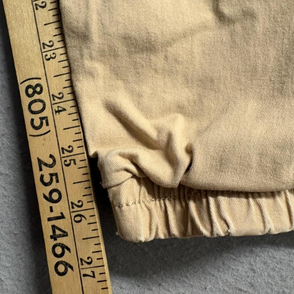 Forever 21 Men Jogger Pants Small Khaki Beige Cotton Blend Drawstring Elastic