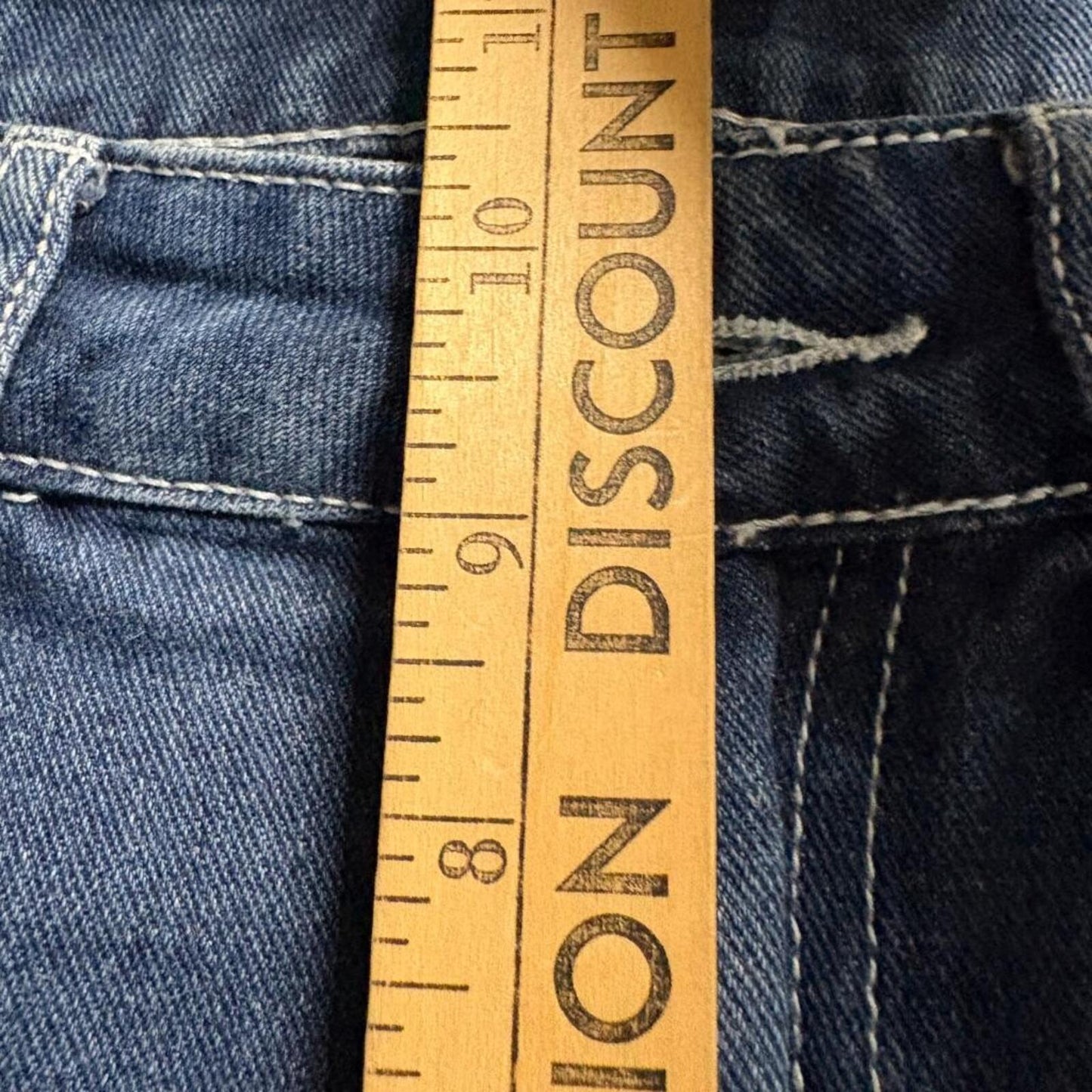 SHEIN Wide Leg Jeans Womens Size 27 Blue High Rise Seam Detail Denim Pants