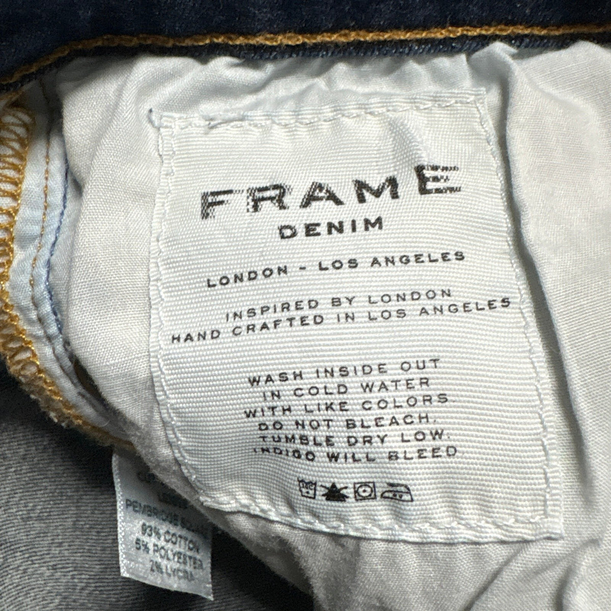FRAME Le Skinny de Jeanne Jeans Womens Size 26 Dark Wash Raw Hem Ankle Denim