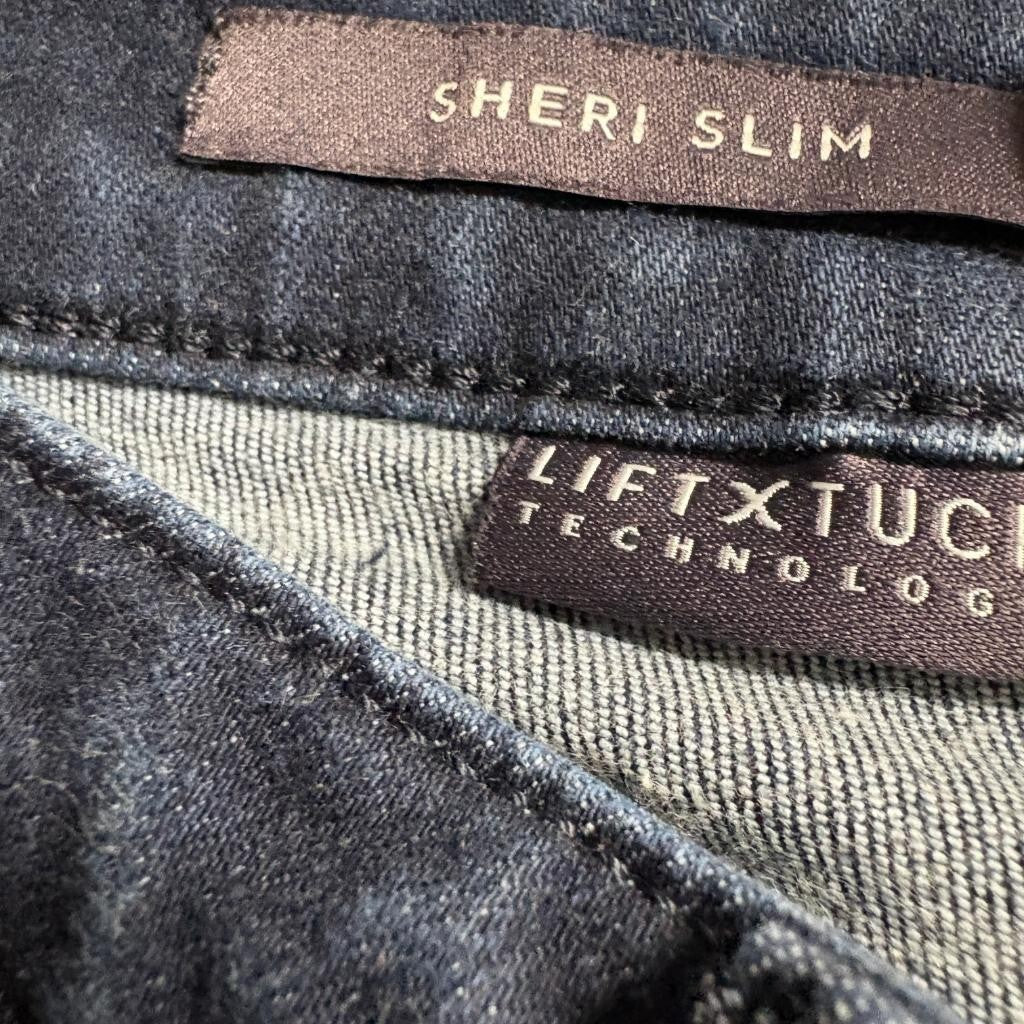 NYDJ Sheri Slim Jeans Womens 14 Dark Wash Blue Denim Lift Tuck Stretch