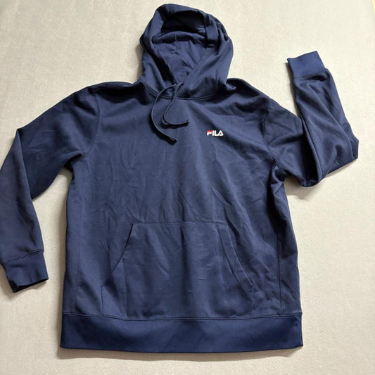 Fila Hoodie Mens Large Navy Blue Pullover Sweatshirt Athletic Activewear