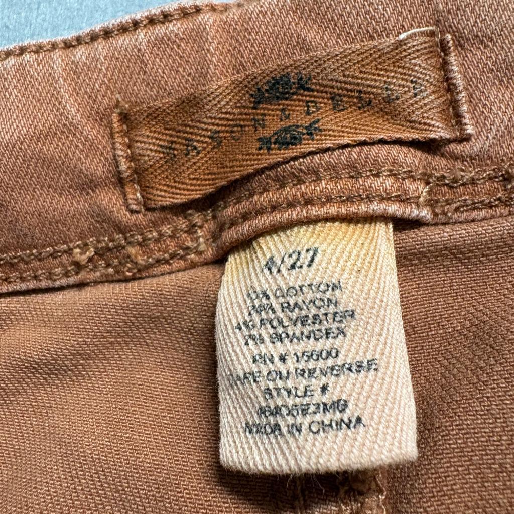 Band of Gypsies Flare Jeans Womens 4 27 Brown Rust Stretch High Rise Seam Front