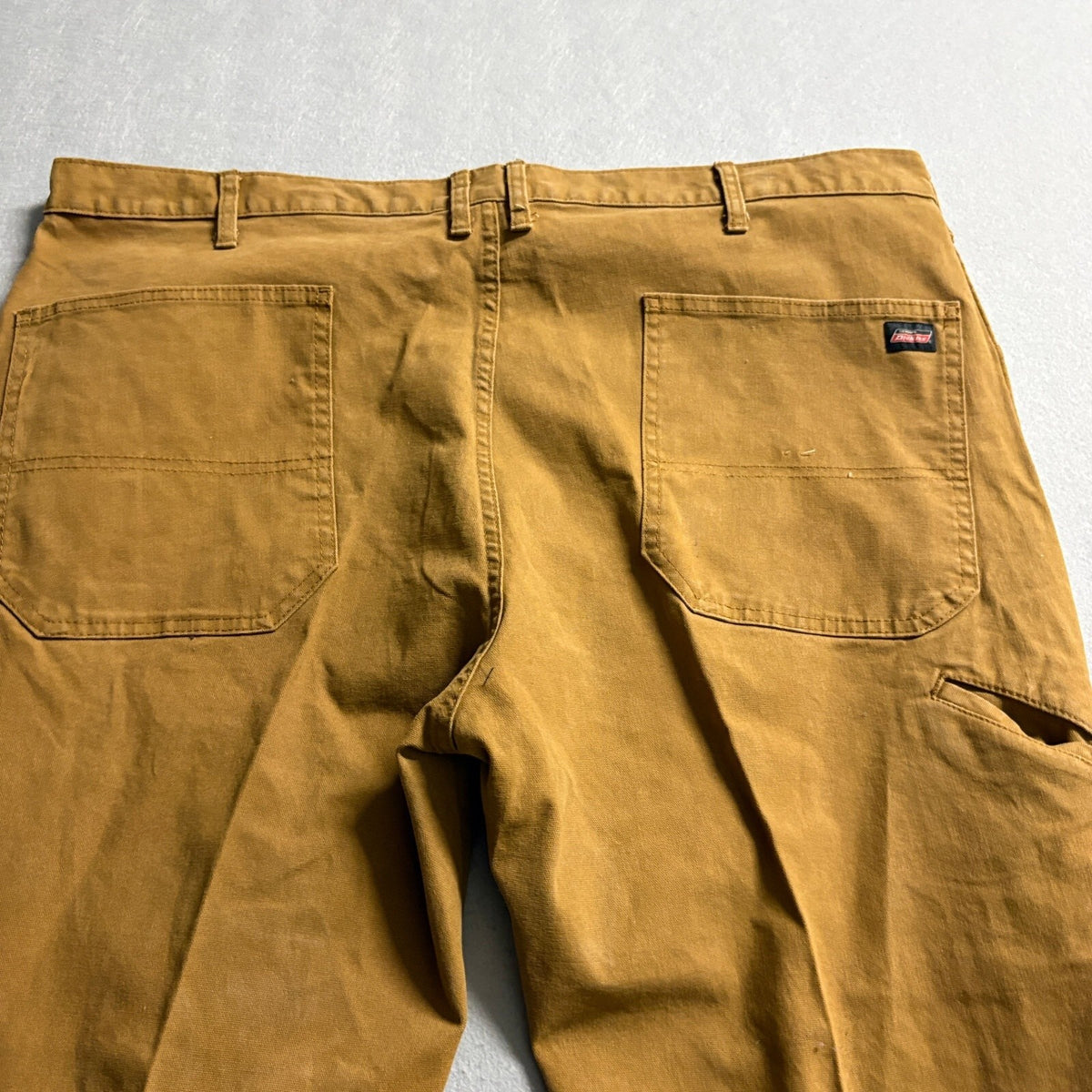 Genuine Dickies Men 42x30 Brown Canvas Utility Work Pants Carpenter Stretch