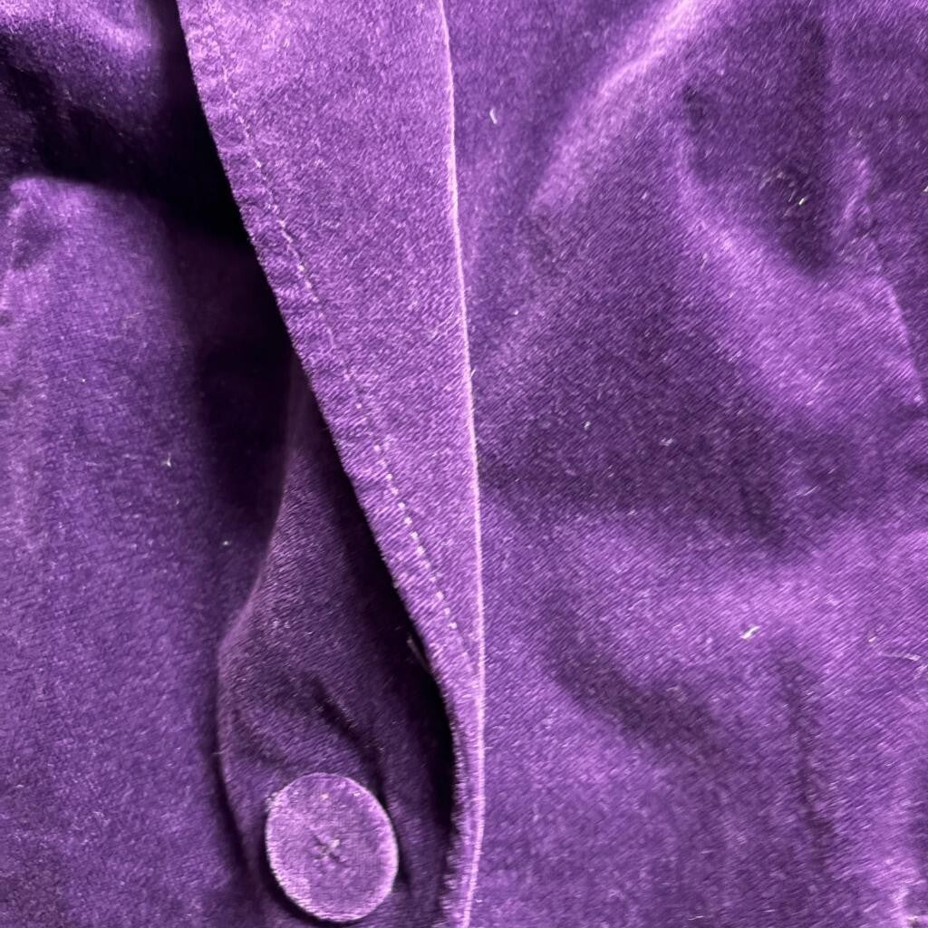 Talbots Velvet Blazer Womens 20W Purple Paisley Lined One Button Jacket Plus