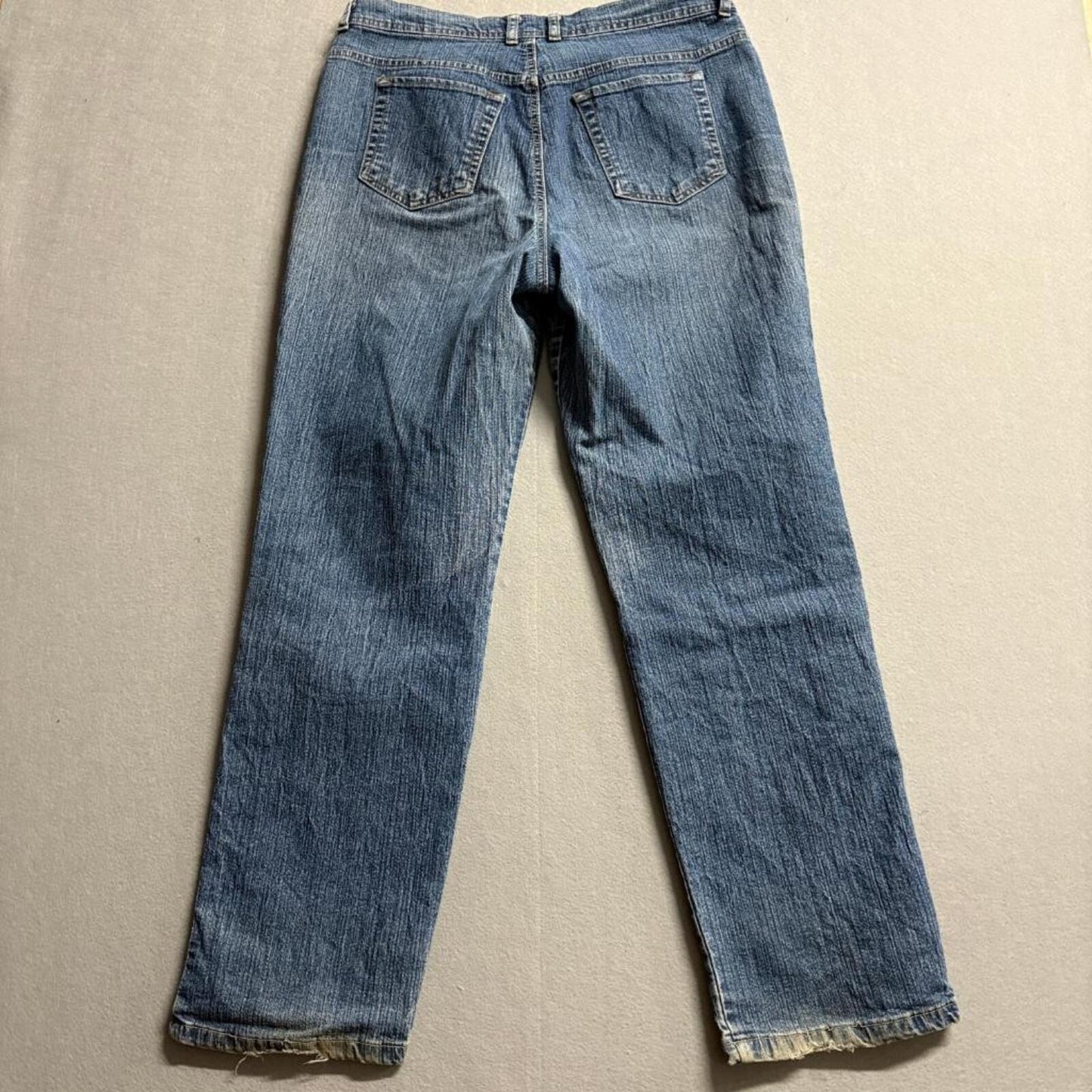 Gloria Vanderbilt Amanda Jeans Womens 12 Average Blue Denim Straight Leg Stretch