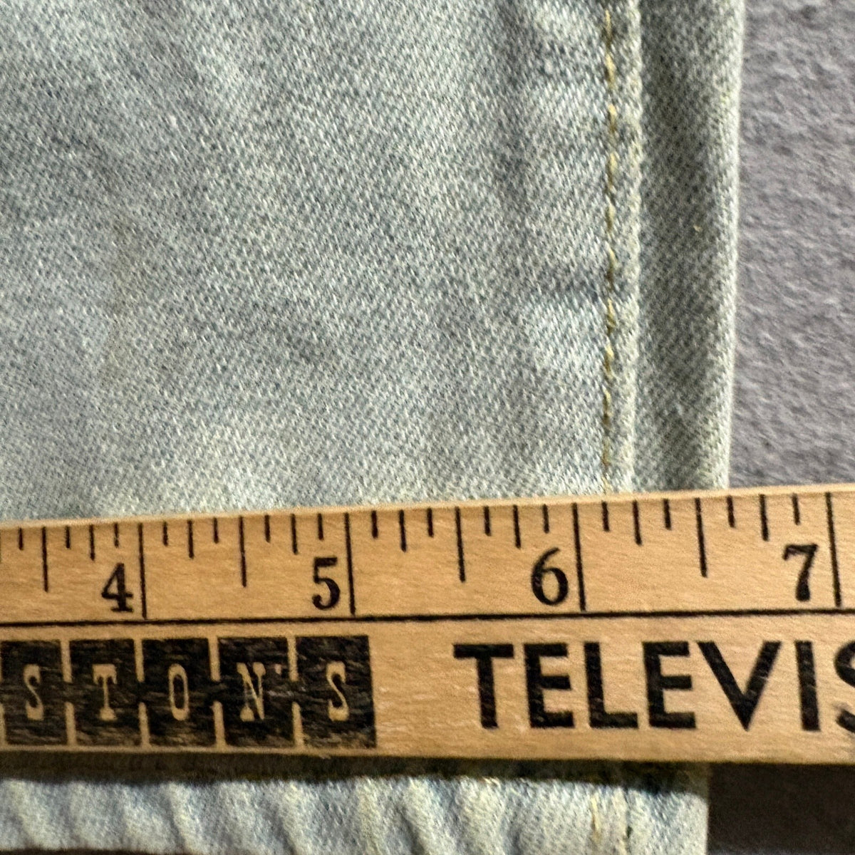 Unbranded Distressed Jeans Mens 3XL Light Wash Yellow Mesh Ripped Denim Pants