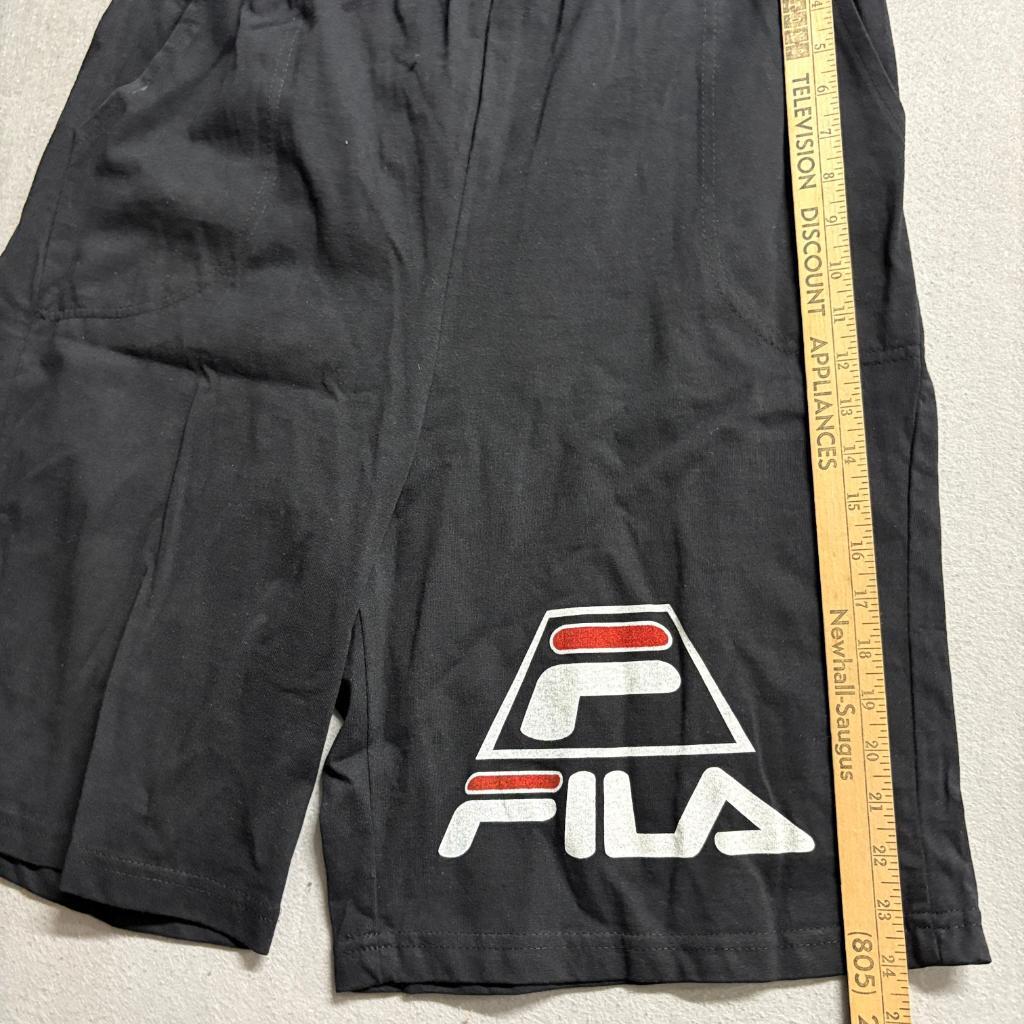 Vintage Fila USA T-Shirt and Shorts Set Mens XL White Black Cotton Made in USA