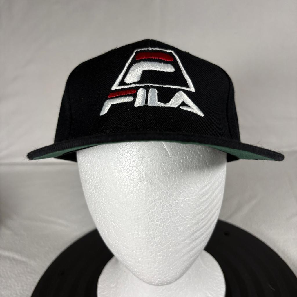 Vintage Fila Snapback Hat Cap Boy Gardena California Black Wool Blend Sri Lanka