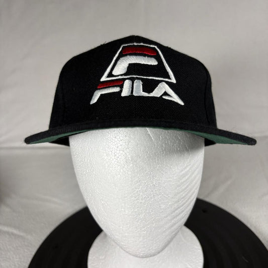 Vintage Fila Snapback Hat Cap Boy Gardena California Black Wool Blend Sri Lanka