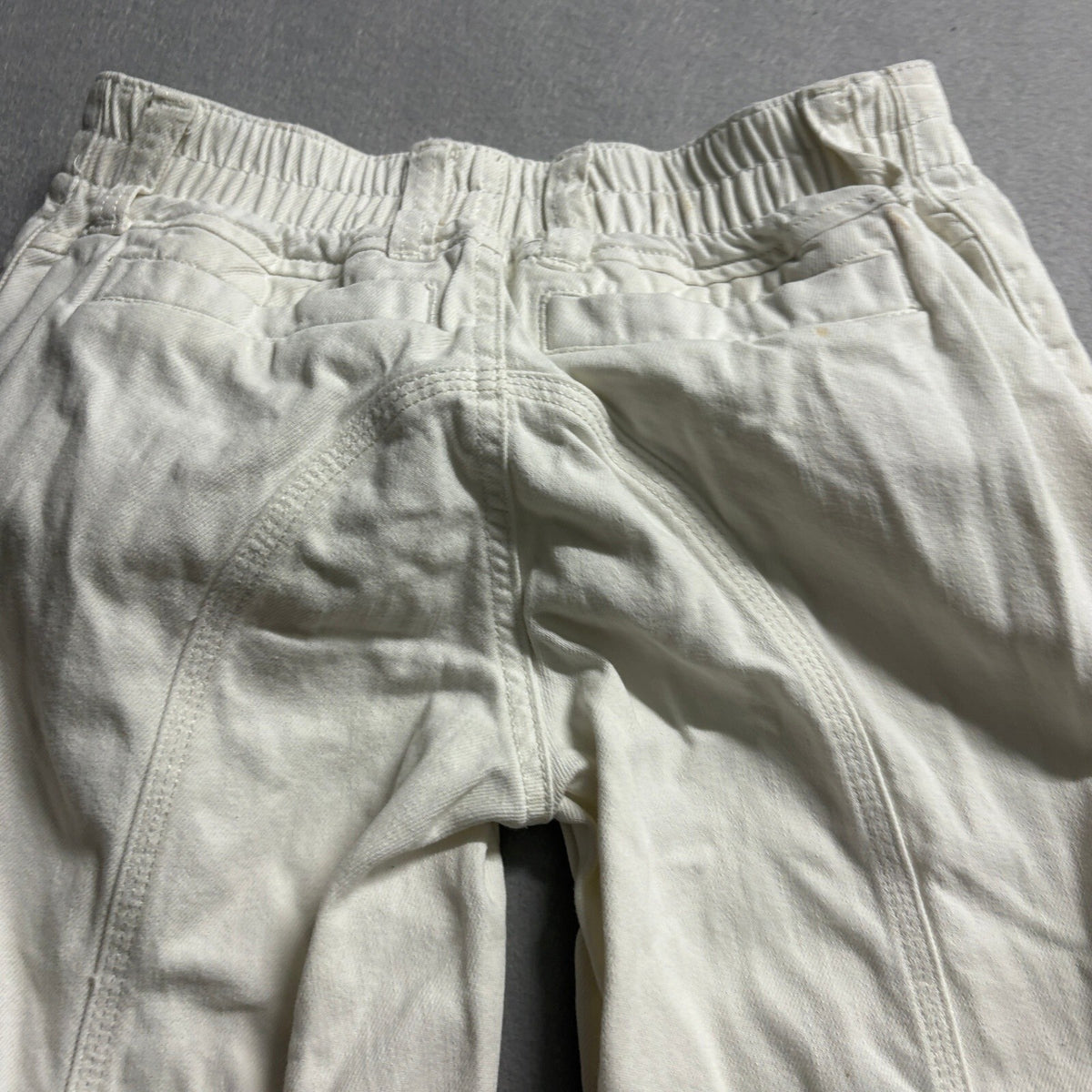 BDG Urban Outfitters V2K Cargo Pants Womens 24 Cream Off White Elastic Waist
