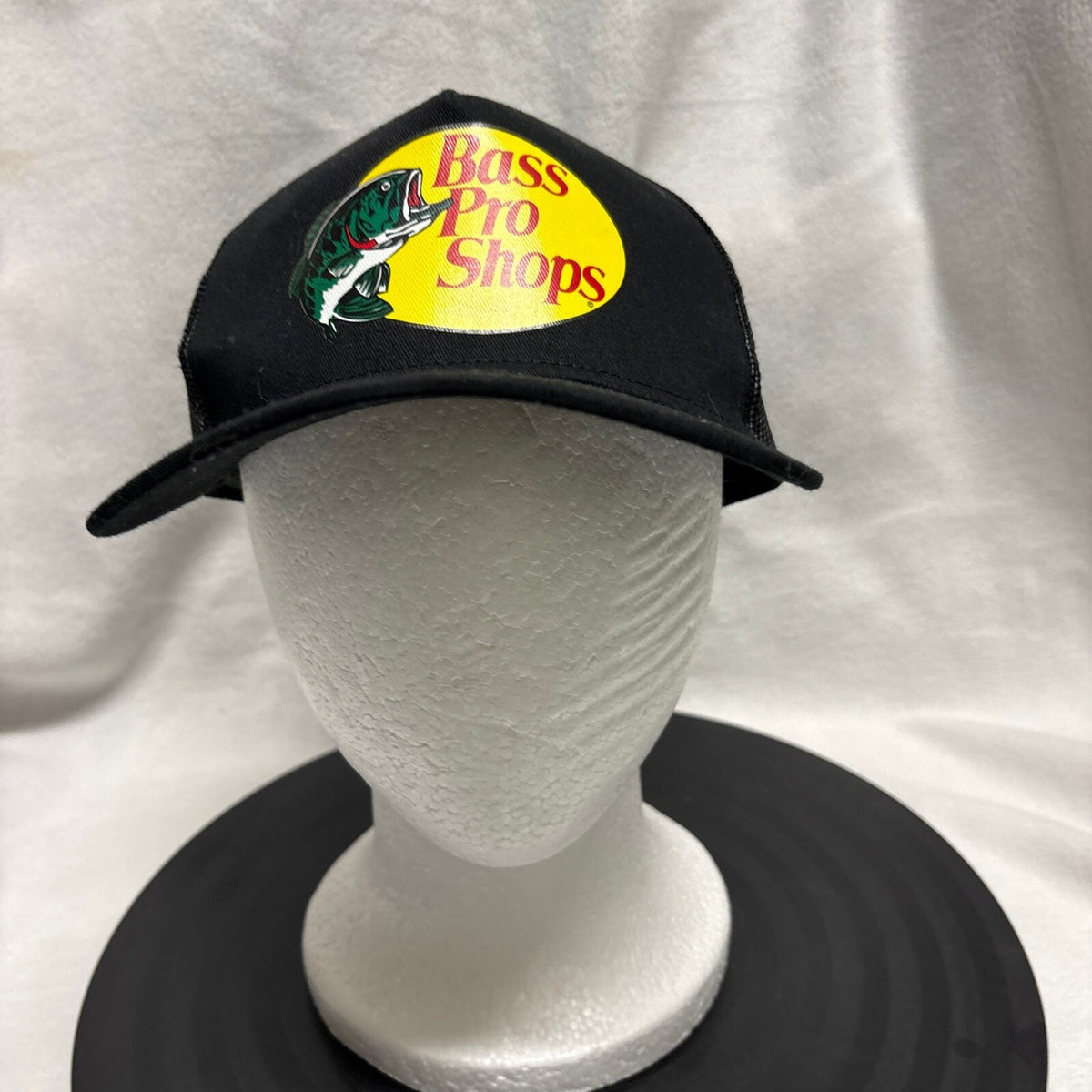 Bass Pro Shops Trucker Hat Snapback Fishing Cap Black Mesh One Size