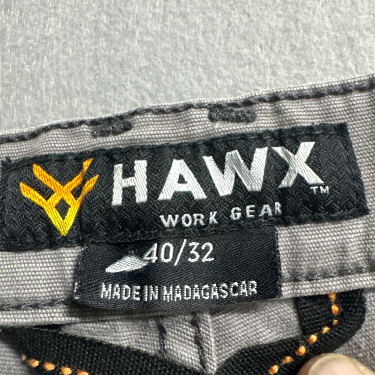 Hawx Work Gear Mens 40x32 Gray Canvas Double Knee Utility Work Pants Stretch