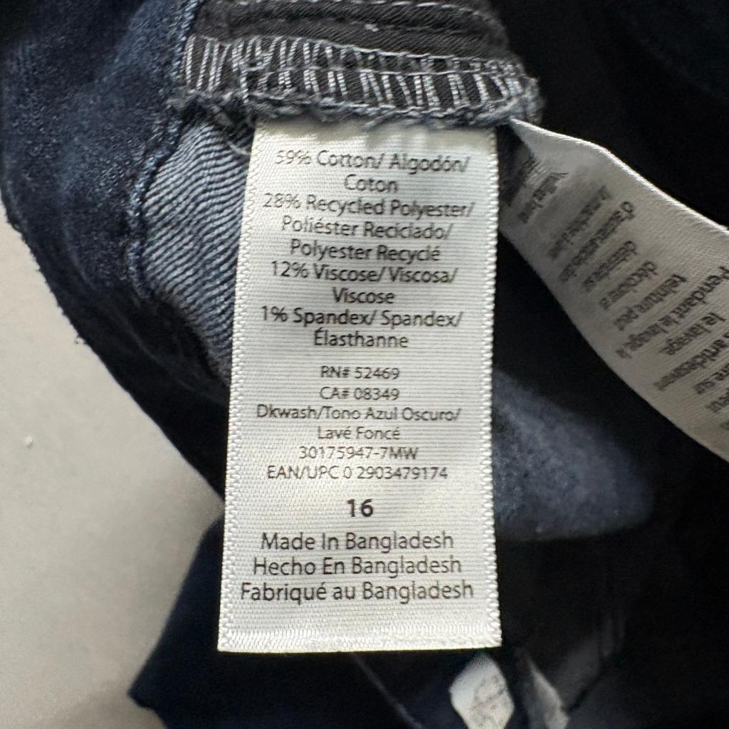 Sofia Jeans by Sofia Vergara Skinny Ankle Womens Size 16 Dark Wash Stretch Denim